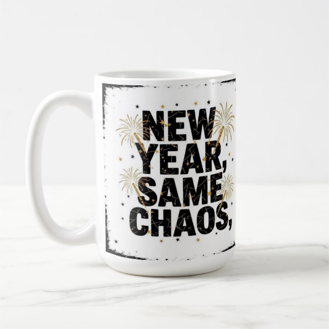 Caneca De Café New year same chaos  (Esquerda)