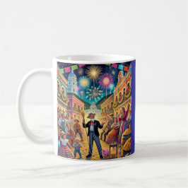 Caneca De Café New Year's Eve Celebration El Año Viejo