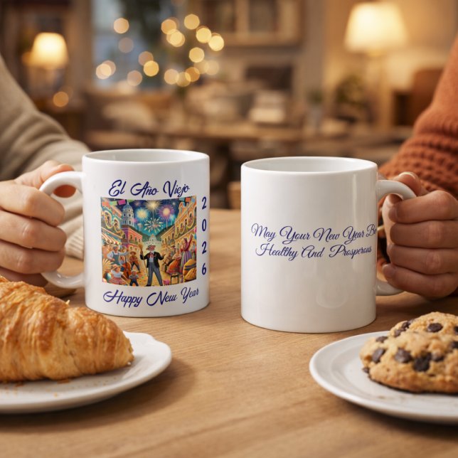 Caneca De Café New Year's Eve Celebration El Año Viejo (Criador carregado)