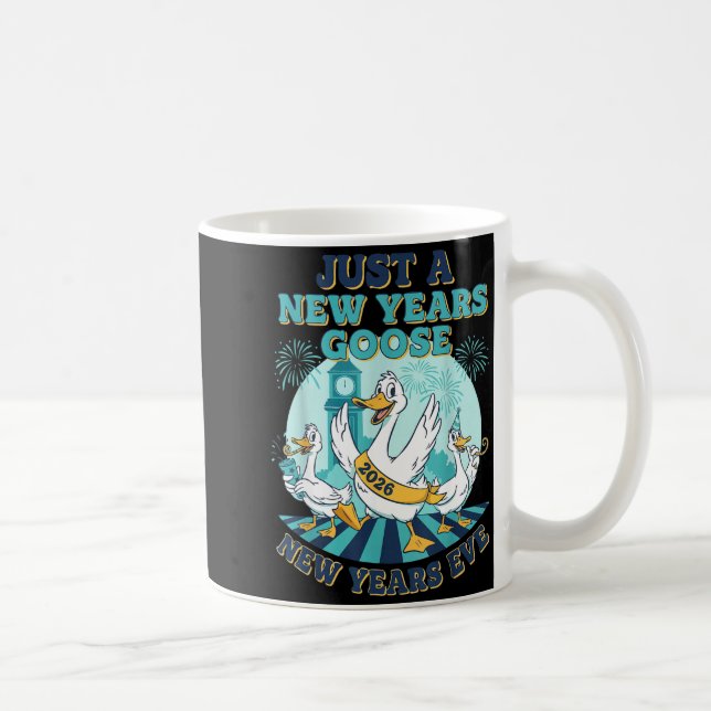 Caneca De Café New Years Goose 2026 Celebration Fun  (Direita)