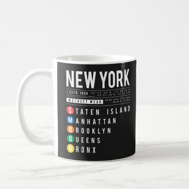 Caneca De Café New York 5 Boroughs (Esquerda)