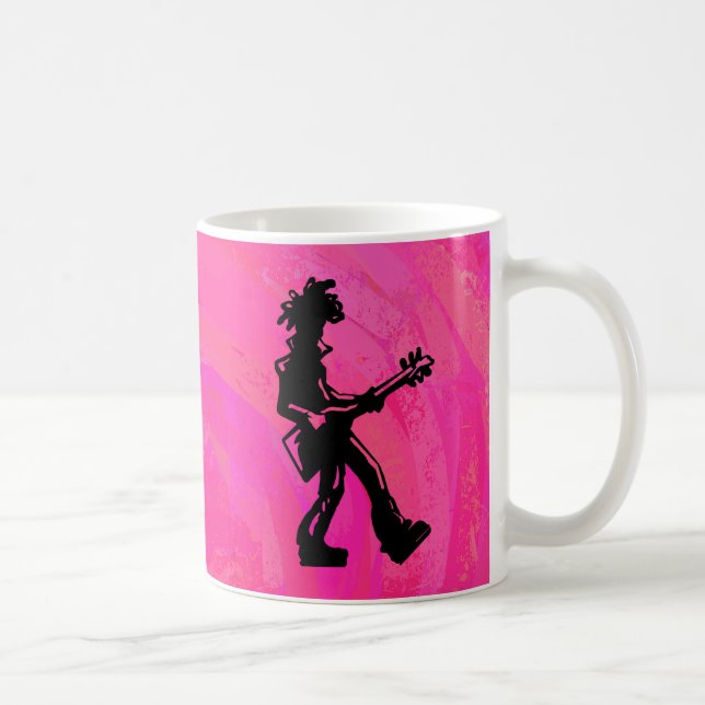 Caneca De Café New York Boogie Nights Guitar Hot Pink (Direita)