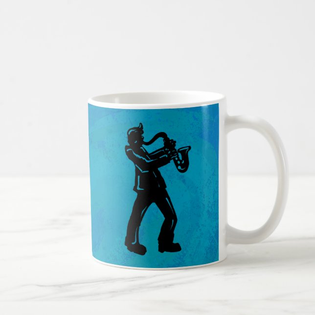 Caneca De Café New York Boogie Nights Saxophone Blue (Direita)