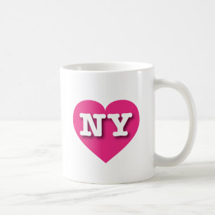 Caneca De Café New York Hot Pink Heart - Big Love