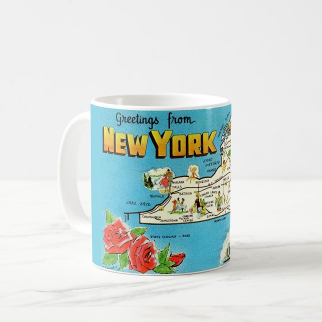 Caneca De Café New York Map Mug (Frente Esquerda)