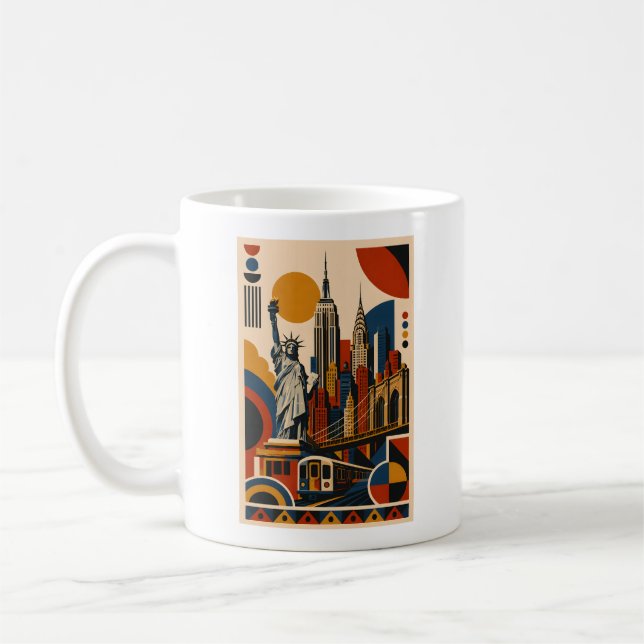 Caneca De Café New-York Modern – Geometric Art Mug (Esquerda)