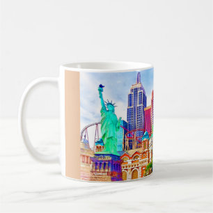 Caneca De Café New York, New York na aguarela de Las Vegas