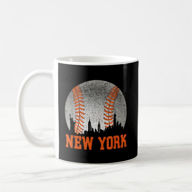 Caneca De Café New York Ny Skyline Baseball Reuniu-Se Em Gameday (Esquerda)