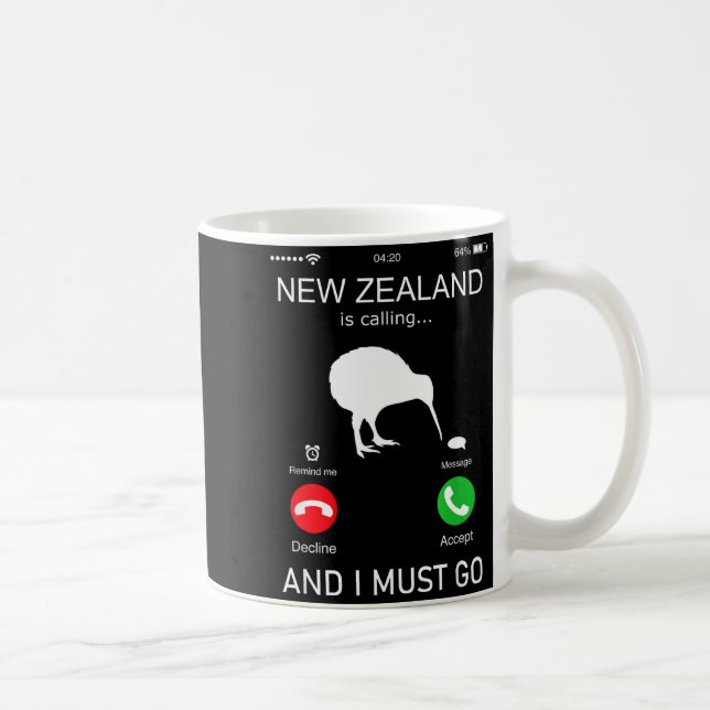 Caneca De Café New Zealand Is Calling And I Must Go, Zealand Funn (Direita)