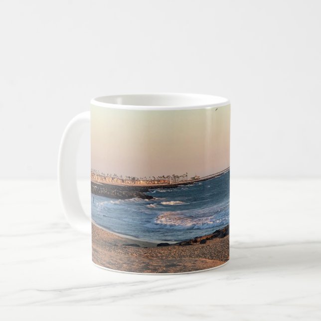 Caneca De Café Newport Beach em Sunset, Califórnia (Frente Esquerda)
