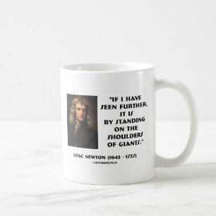Caneca De Café Newton que está nos ombros de Giants