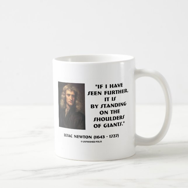 Caneca De Café Newton que está nos ombros de Giants (Direita)