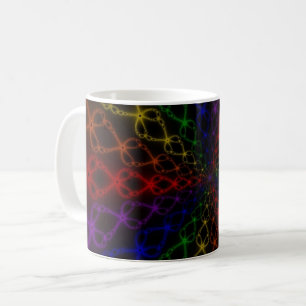 Caneca De Café Newton Rainbow   Arte Fractal Arco-Íris