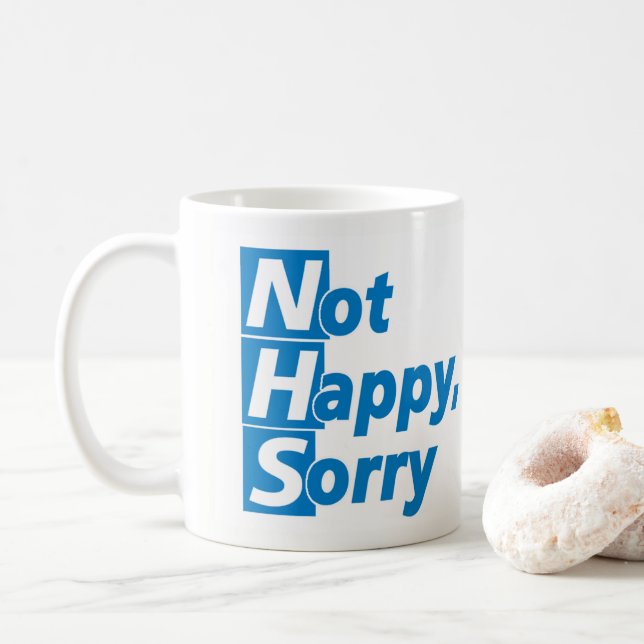 Caneca De Café NHS - Infeliz, Desculpe! (Com Donut)