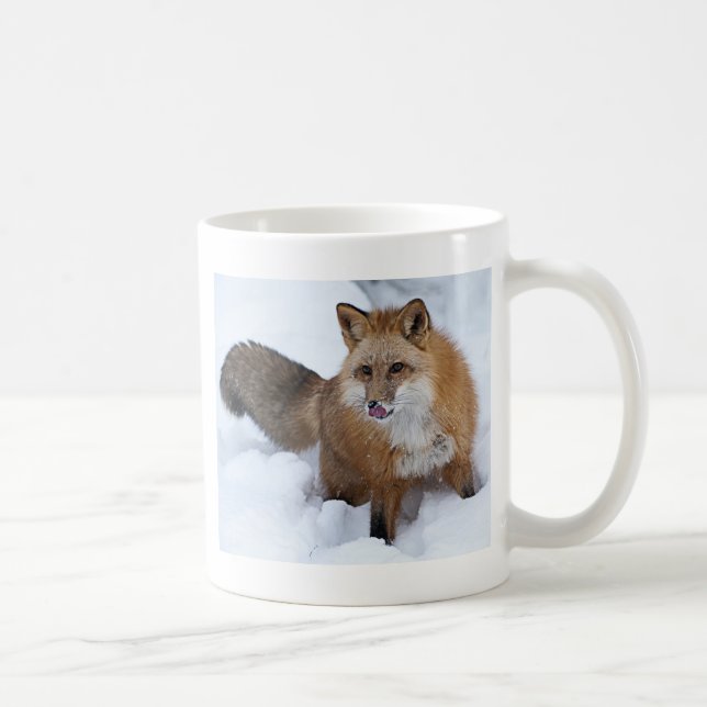 Caneca De Café Ni do Fox vermelho a neve (Direita)
