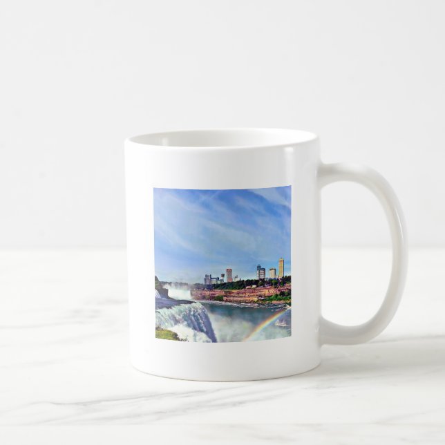 Caneca De Café Niagara Cai NY - Sob o Arco-Íris (Direita)
