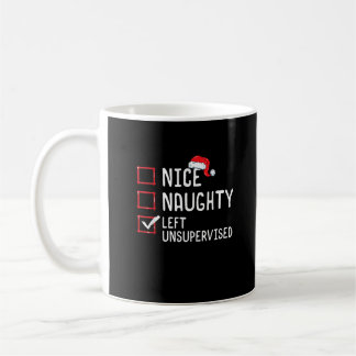 Caneca De Café Nice Naughty Left Unsupervised Christmas List