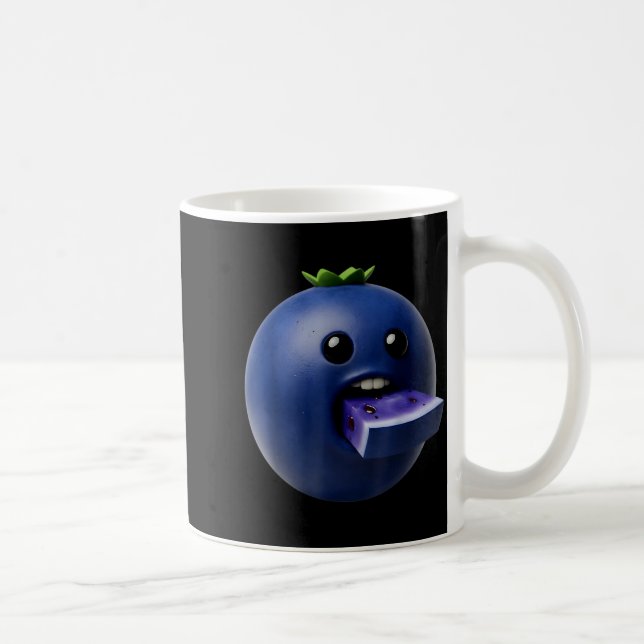 Caneca De Café Niche Fruits Funny Blueberry Meme Brainrot Surreal (Direita)