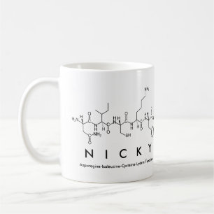 Caneca De Café Nicky peptide name mug