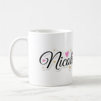 Caneca De Café Nicole name fofo design