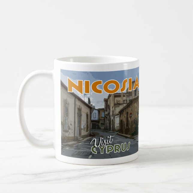 Caneca De Café Nicósia, Visite Chipre I Love (Esquerda)