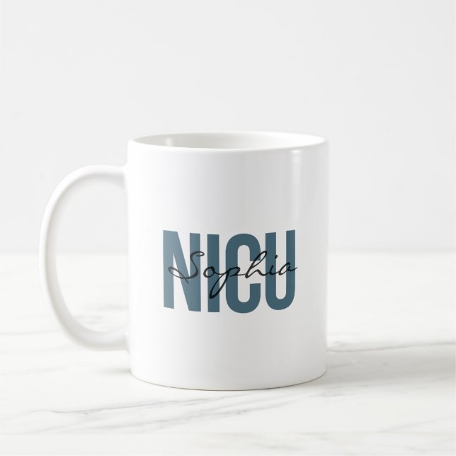 Caneca De Café NICU Nurse Personalized Name Bold Typography (Esquerda)