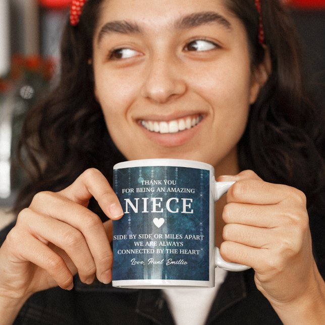 Caneca De Café Niece Obrigado Mensagem Sensata Personalizada (Niece Thank You Heartfelt Message Personalized Coffee Mug
)
