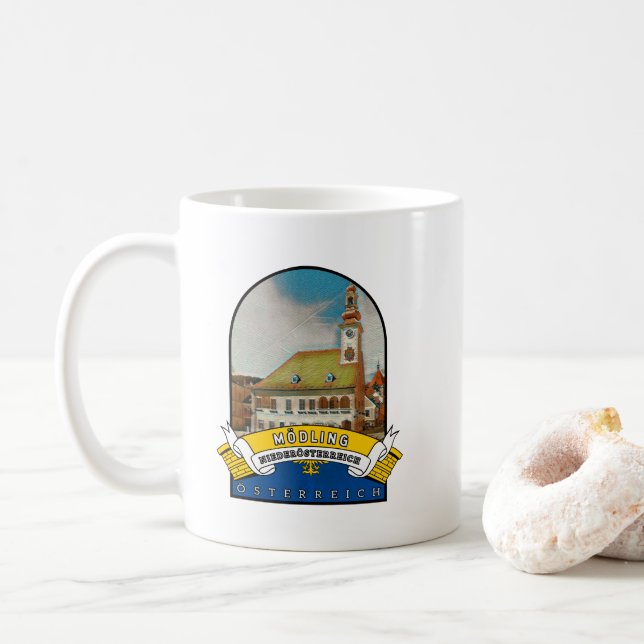 Caneca De Café Niederösterreich Mödling Österreich Souvenir (Com Donut)