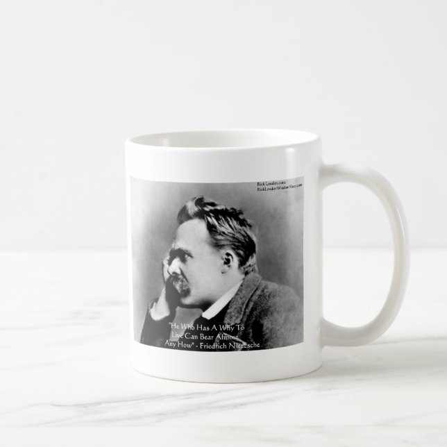 Caneca De Café Nietzsche "A Why" Wisdom cita presentes e cartões (Direita)