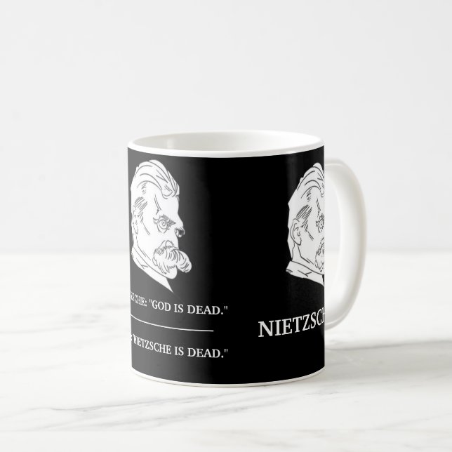 Caneca De Café NIETZSCHE "Deus é Morto" Mug (Frente Esquerda)