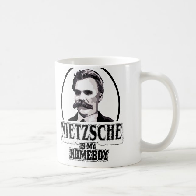 Caneca De Café Nietzsche é meu ficar em casa (Direita)
