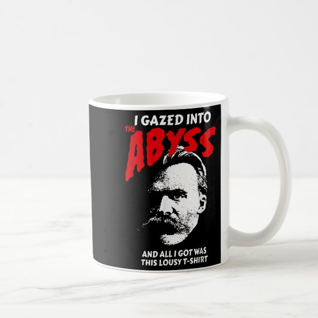 Caneca De Café Nietzsche - Eu Olhei Para O Abismo E Consegui Isto (Direita)