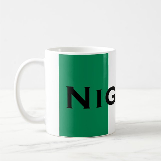 Caneca De Café Nigéria com bandeira nigeriana (África Ocidental) (Esquerda)