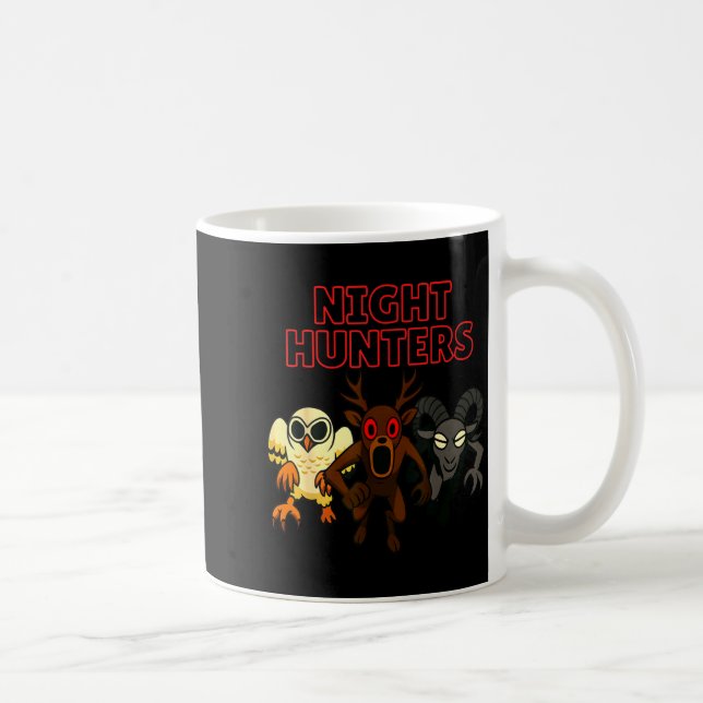 Caneca De Café Night Hunters. 3 Animals In The Forest. Cool Gamer (Direita)