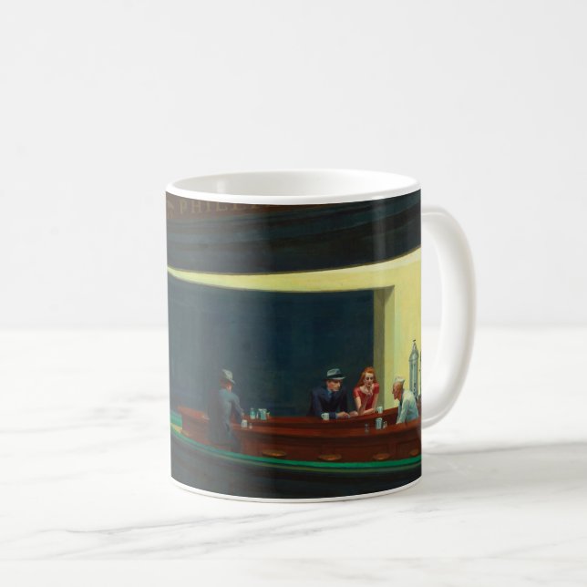 Caneca De Café Nighthawks de Hopper (Frente Esquerda)