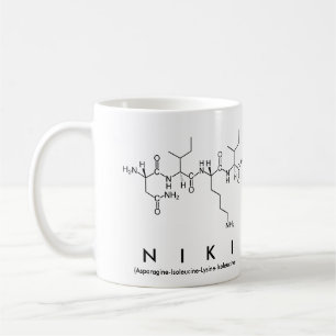 Caneca De Café Niki peptide name mug