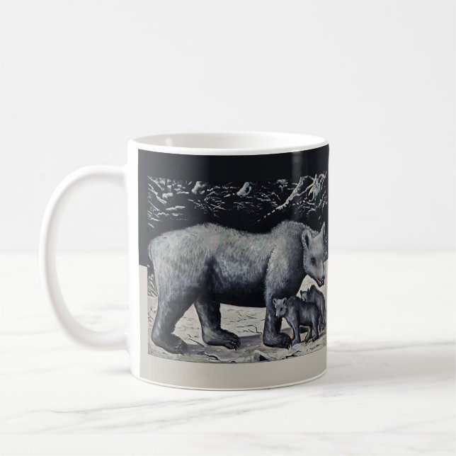 Caneca De Café Niko Pirosmani - Urso Branco com Cubs (Esquerda)