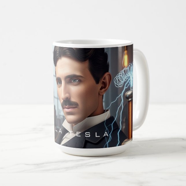Caneca De Café Nikola Tesla (Frente Esquerda)