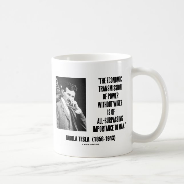 Caneca De Café Nikola Tesla Transmissão Econômica De Energia (Direita)