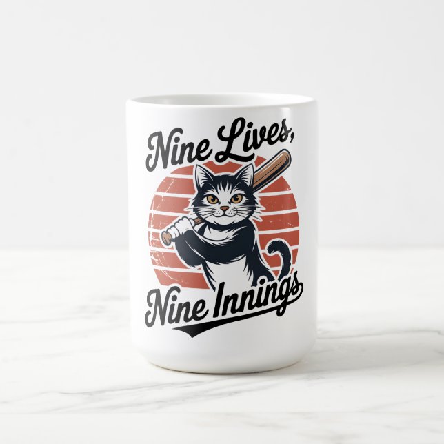 Caneca De Café Nine Lives Nine Innings Baseball Cat  (Centro)