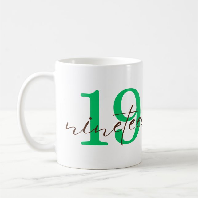 Caneca De Café Nineteenth 19 Year Anniversary Personalization (Esquerda)