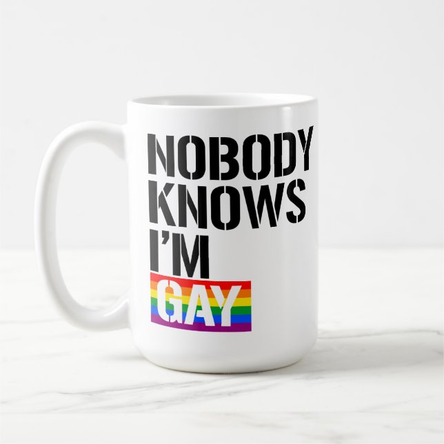 Caneca De Café Ninguém sabe que sou Gay (Esquerda)
