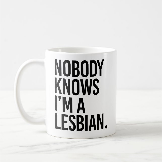 Caneca De Café Ninguém sabe que sou lésbica (Esquerda)