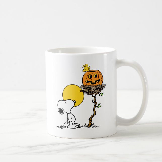 Caneca De Café Ninho de Snoopy & Woodstock com Jack O' Lanterna (Direita)