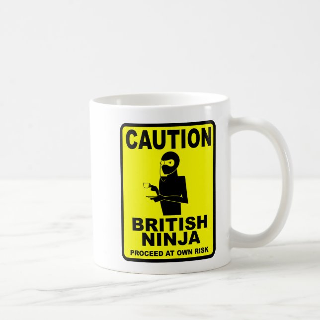Caneca De Café Ninja britânico engraçado (Direita)