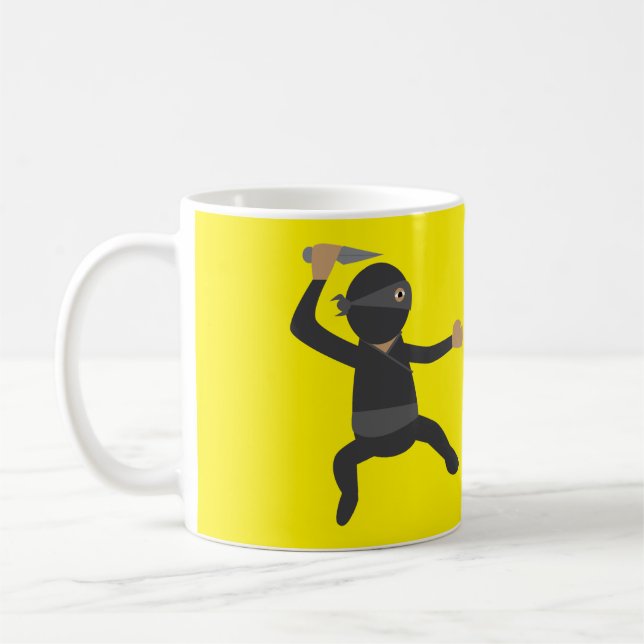 Caneca De Café Ninja Engraçado (Esquerda)