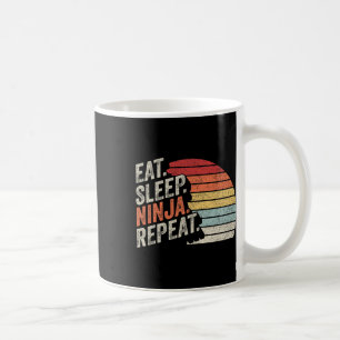 Caneca De Café Ninja Retro Vintage Coma Dormir Ninja Karate Repet