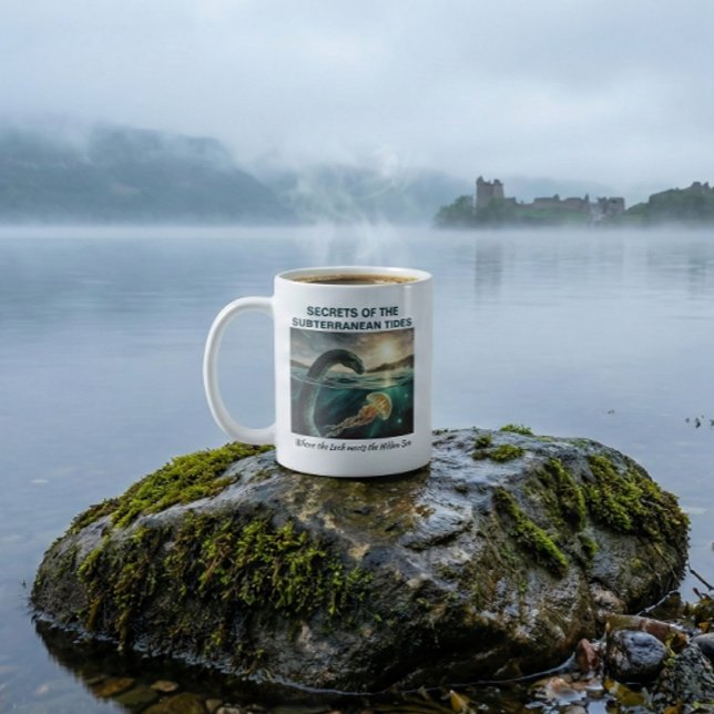 Caneca De Café Niseag The Loch Ness Guardian | Bio-Magic Fantasy (Loch Ness Monster Nessie Ceramic Mug Gift. Scottish Folklore Niseag Star Jelly Witchlight Guardian)