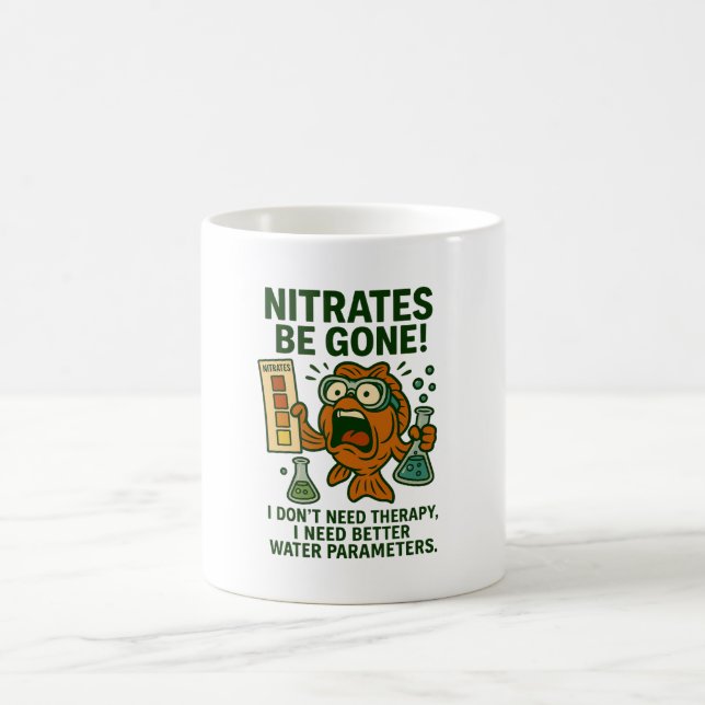 Caneca De Café Nitratos Se Foram! - Parâmetro de Água Engraçado A (Centro)