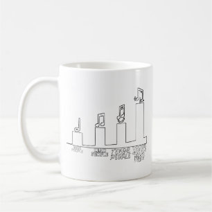 CANECA DE CAFÉ NÍVEIS DE BARBERSHOP LOUCOS NAS QUATRO PARTES